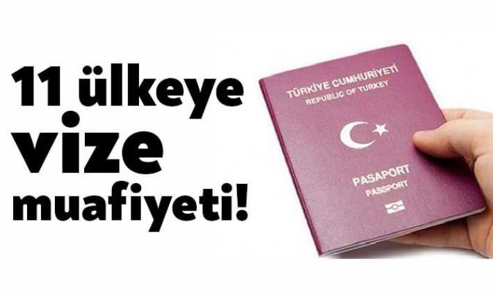 Türkiye’nin 11 ülkeye vize muafiyeti sağlamasına ilişkin Cumhurbaşkanı kararı Resmi