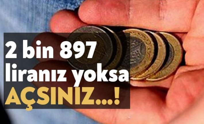 Mart ayında dört kişilik bir ailenin açlık sınırı 70 lira