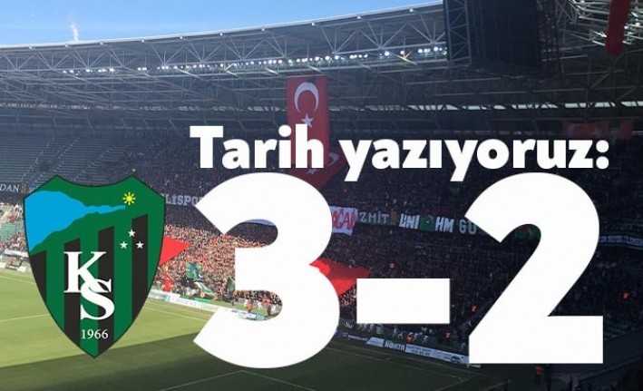 Kocaelispor rakibi Karşıyaka karşısında 30 bin taraftarıyla tarih yazdı. Yeşil