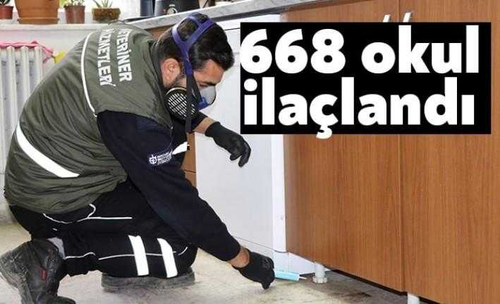 Kocaeli Büyükşehir Belediyesi yarıyıl tatilinde 668 okulu ilaçladı
