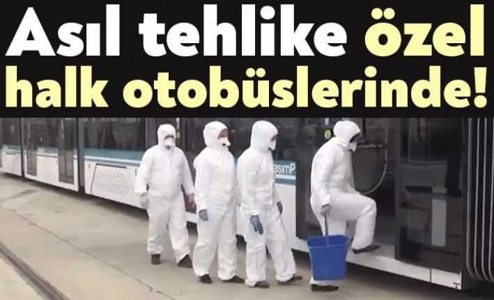Kocaeli Büyükşehir Belediyesi, toplu ulaşım araçlarını titiz bir şekilde dezenfekte