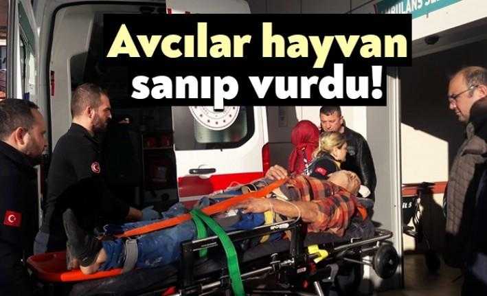 Halıdere'de ormanlık alanda ot toplayan bir şahıs, avcılar tarafından hayvan