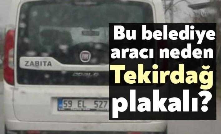 Kartepe Belediyesi'ne ait olduğu öğrenilen 59 plakalı zabıta aracını gören
