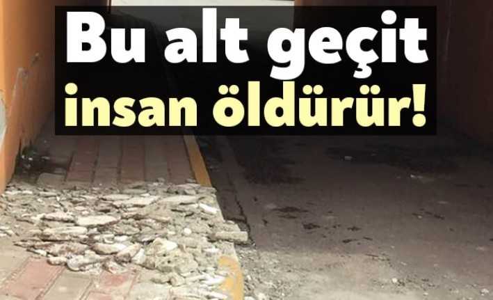 Körfez Atalar Mahallesi’nde bulunan demiryolu geçidinde betonlar düşmeye başladı. Bu