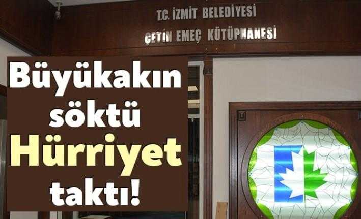 Kocaeli Büyükşehir Belediye Başkanı Tahir Büyükakın'ın, üst geçitten söktüğü Çetin