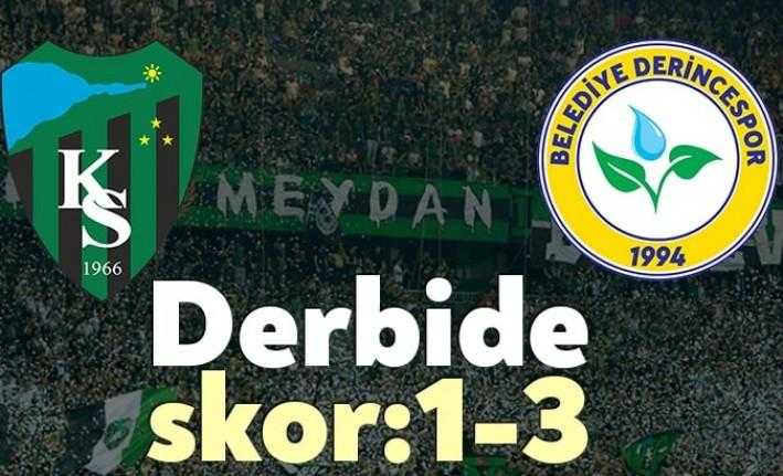 Kocaelispor ve Derincespor arasında oynanan kent derbisinde Kocaelispor evinde Derincespor’a