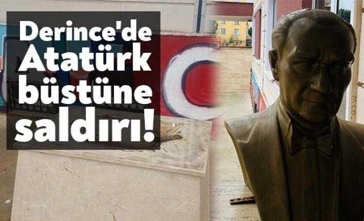 Derince Sırrıpaşa Ortaokulu'ndaki Atatürk büstü, kimliği belirsiz şahıslarca kırıldı