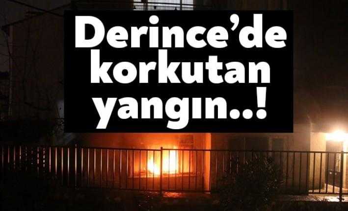 Kocaeli’nin Derince ilçesinde, Çınarlı Mahallesi’nde akşam saatlerinde korkutan bir yangın