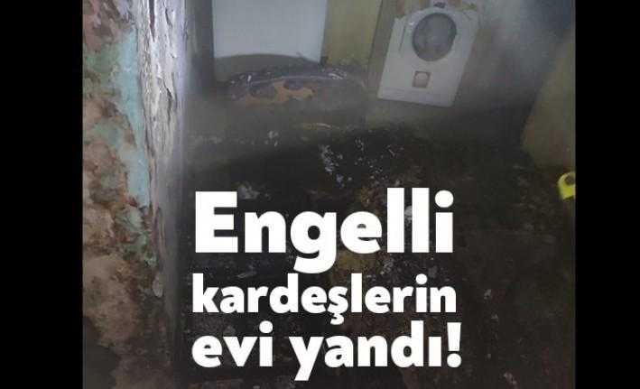 İzmit'te ikamet eden 2 bedensel engelli kardeşin yaşadığı evde yangın