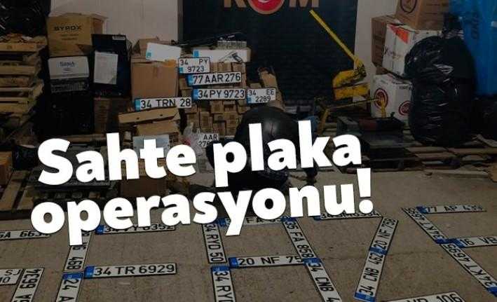 Kocaeli İl Emniyet Müdürlüğü’ne bağlı ekipler Gebze’de sahte plaka üreten