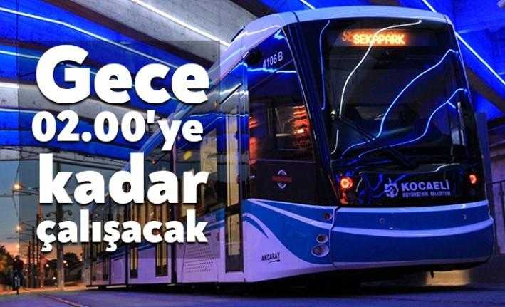 Akçaray Tramvay Hattı, bu gece saat 02.00’a kadar vatandaşların hizmetinde