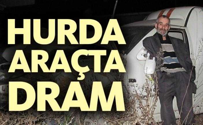 Tütünçiftlik Barbaros Mahallesi’nde terk edilmiş halde bulunan hurda aracın içinden