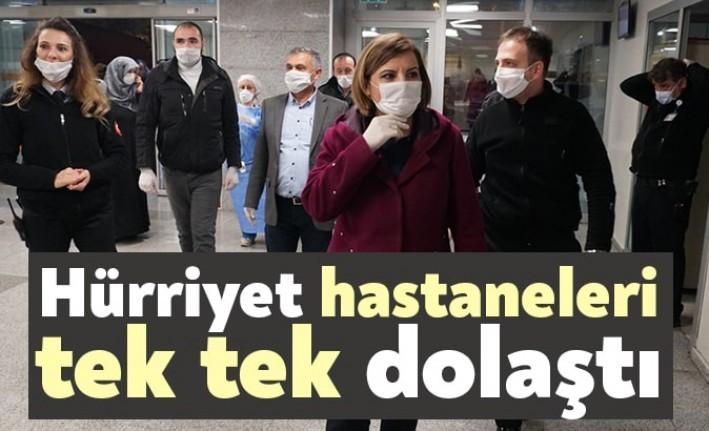 İzmit Belediye Başkanı Av. Fatma Kaplan Hürriyet, hastaneleri dolaşarak sağlık