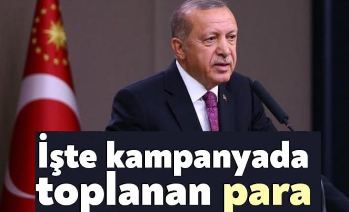 Cumhurbaşkanı Erdoğan'ın milli dayanışma kampanyasına 552 milyon 529 bin TL'lik