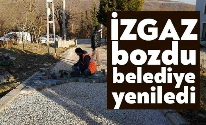 İzmit Belediyesi, yıprandığı tespit edilen köy yollarını yeniliyor. Sapakpınar ve