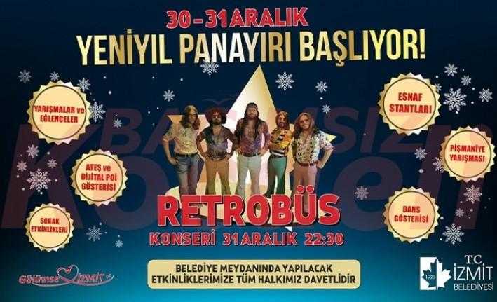 İzmit 2020 yılını Retrobüs konseri ve Yeni Yıl Panayırı ile