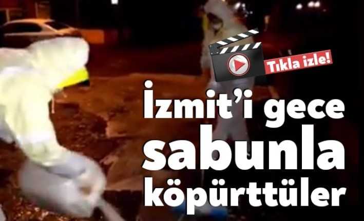 İzmit Belediyesi Temizlik İşleri Müdürlüğü’ne bağlı ekipler, akşam saatlerinden gece