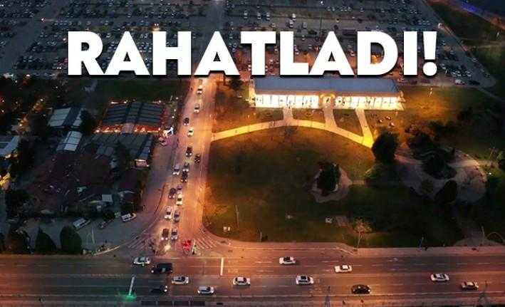 İzmit Sahil Otoparkı çıkışına inşa edilen ilave şeritle araçların daha