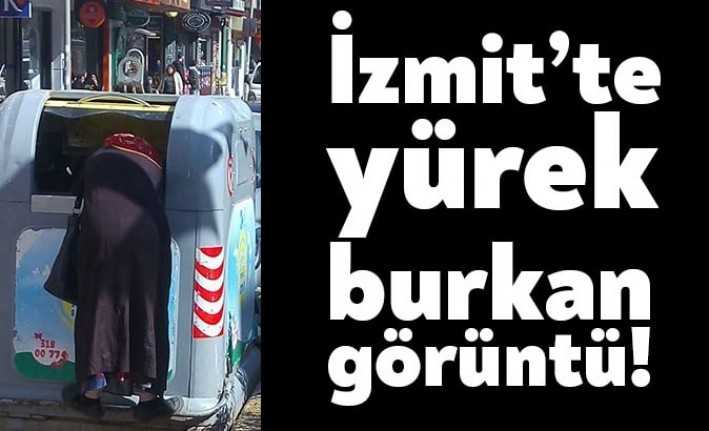 Sanayinin başkenti Kocaeli’nin İzmit ilçesinde karnını doyuramayan bir vatandaş çöpten