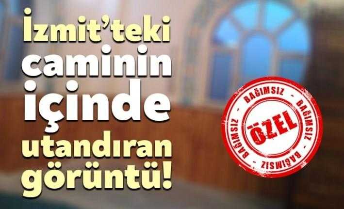 İzmit Akpınar Köyü Camii’nin hali içler acısı. Her tarafından su