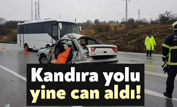İzmit Kandıra yolu cezaevleri mevkisinde otomobille jipin çarpışması sonucu meydana