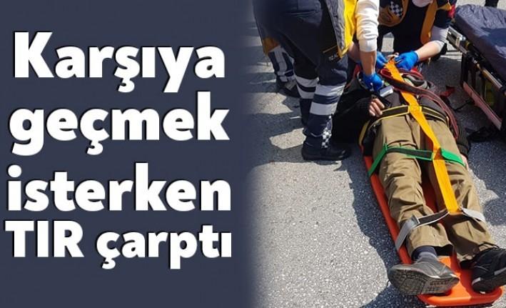 Gölcük D-130 karayolunda karşıdan karşıya geçmek isteyen kişiye TIR çarpması