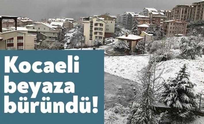 Kocaeli’de dün gece itibari ile etkisini göstermeye başlayan kar yağışı