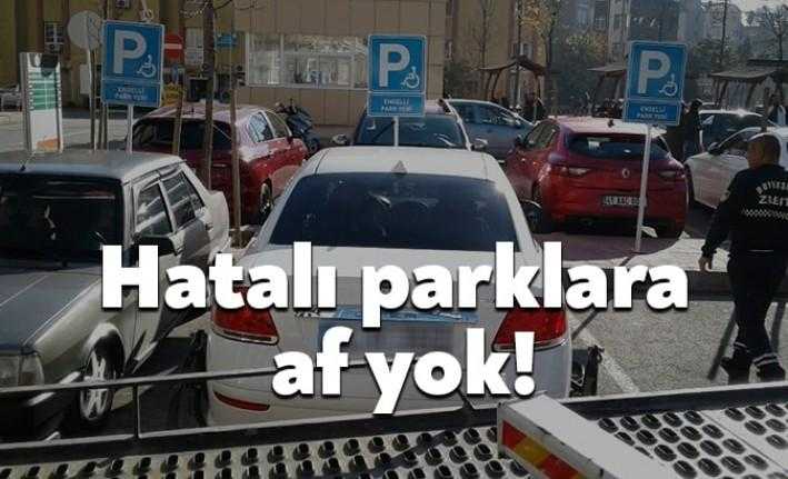 Kocaeli Büyükşehir Belediyesi İzmit'te ve Gebze'de engelli park yerlerine park