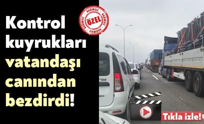 İstanbul’a giriş ve çıkışlarda gerçekleştirilen sağlık kontrolleri nedeniyle TEM’de kilometrelerce