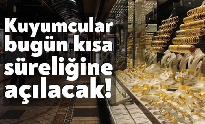Kocaeli Kuyumcular Derneği'nden bugün yapılan açıklamaya göre kuyumcular, bugün saat