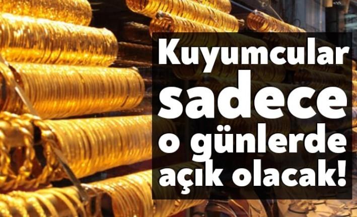 Kocaeli Valiliği, ilimizdeki kuyumcuların sadece pazartesi ve perşembe günleri saat
