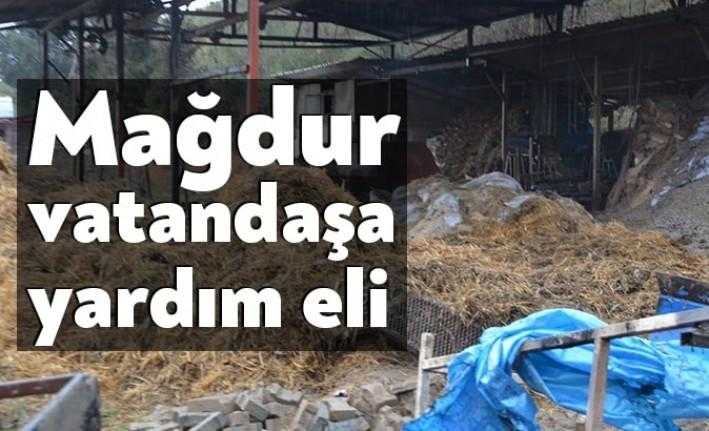 İzmit Akpınar Mahallesi’nde çıkan yangın Murat Öter'in samanlığı yanmıştı. Mağdur