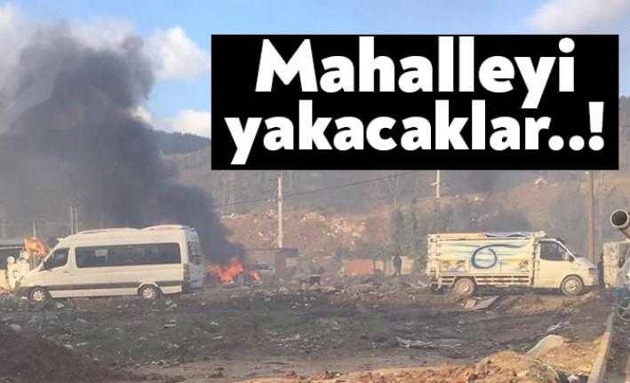 Körfez Yavuz Sultan Mahallesi’nde hurda toplayanlar, çevrede oturanları lastik dumanına