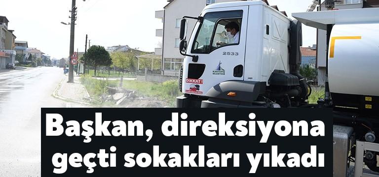Covid-19 önlemleri kapsamında Kartepe Belediyesi ekipleri her gün sabahın ilk