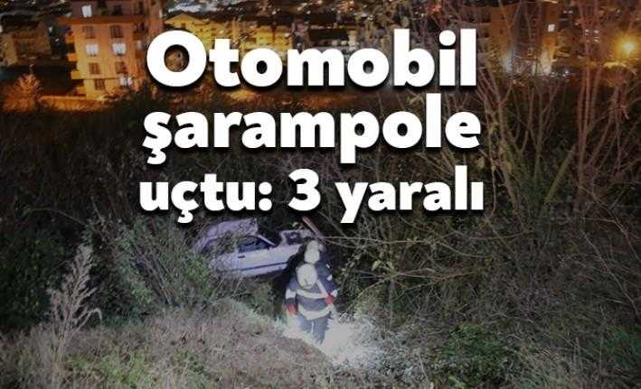 İzmit’in Gündoğdu Mahallesi’nde meydana gelen kazada bir araç şarampole uçtu.