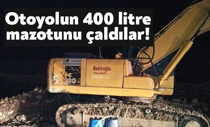 Kuzey Marmara Otoyol geçiş noktasında bulunan şantiyeden park halindeki iş