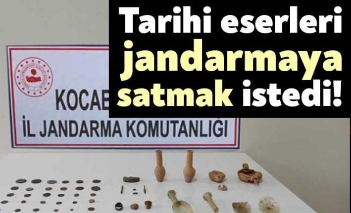 Kocaeli İl Jandarma Komutanlığı ekiplerince Gebze’de düzenlenen tarihi eser operasyonunda,