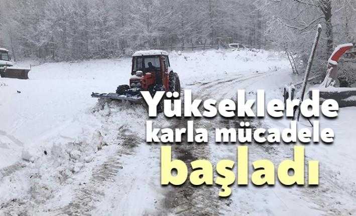 Kocaeli'nin yüksek kesimlerinde kar yağışı şiddetini arttırdı. Büyükşehir Belediyesi'ne bağlı