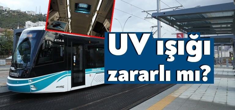 Ultraviyole ışıkları virüse karşı dezenfekte amaçlı kullanılıyor. Kocaeli Büyükşehir Belediyesi