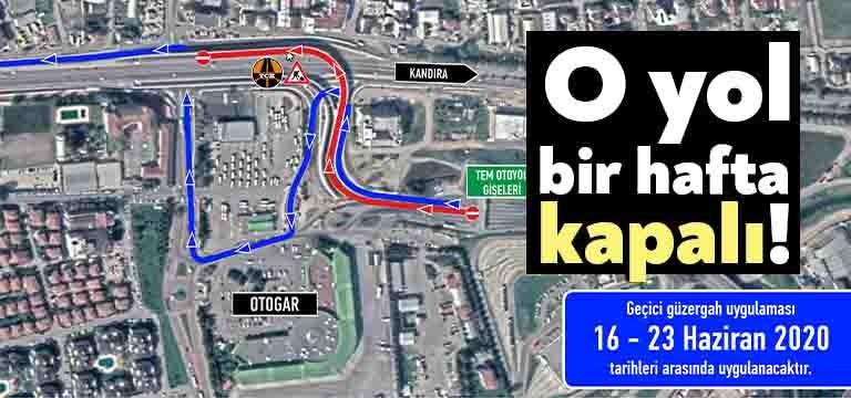 İzmit K1 Köprülü Kavşağı tem otoyol çıkışı D-130 istikameti bağlantı