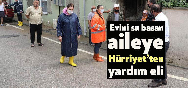 Bugün yaşanan sağanak yağmurun ardından, Erenler Mahallesi’nde evini su basan