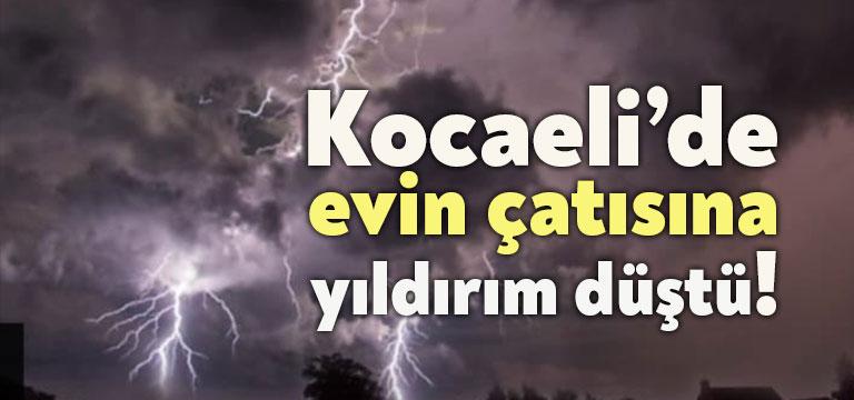 Kocaeli’nin Körfez ilçesi Yukarı Hereke’de 3 katlı bir evin çatısına