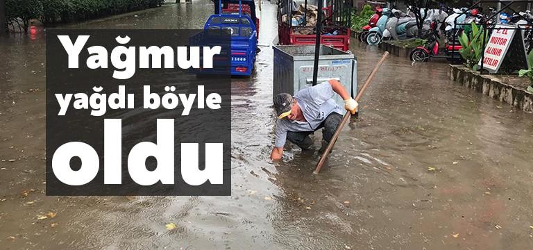 Kocaeli Büyükşehir Belediyesi, şehir genelinde aniden bastıran yağışa karşı 735