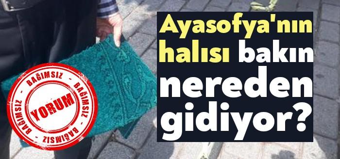 Ayasofya Camii'nin ibadete tekrar açılmasının ardından cami için halı dikimine