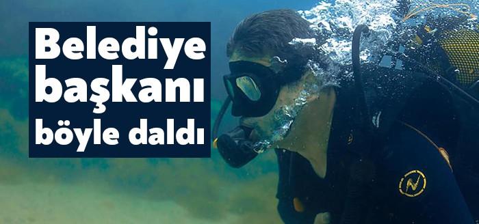 Belediye başkanı böyle daldı