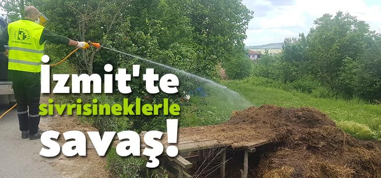Kent genelinde sivrisineklere karşı ilaçlama çalışmalarına devam eden İzmit Belediyesi
