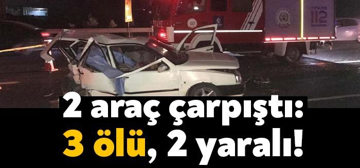 Kocaeli´nin Gebze ilçesinde, TEM Otoyolu'nda iki otomobilin çarpışması sonucu 3