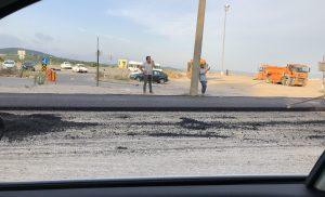 Cumhurbaşkani Erdoğan için asfalt