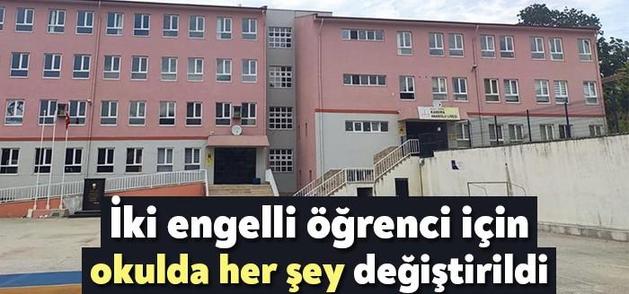 Kandıra Anadolu Lisesi’nde engelli iki öğrenci için okulda seferberlik ilan