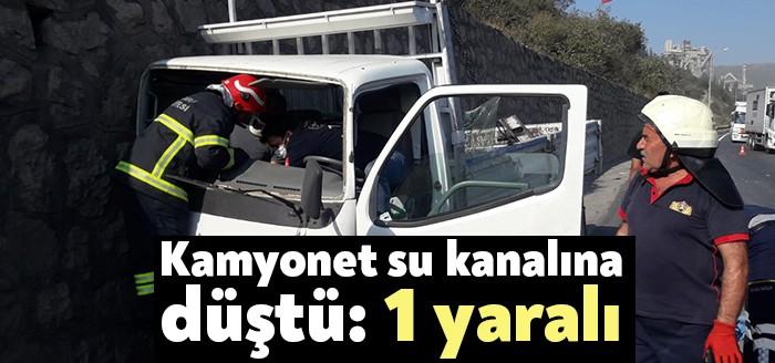 TEM otoyolu Körfez Hereke batı gişeler mevkisinde su kanalına düşerek